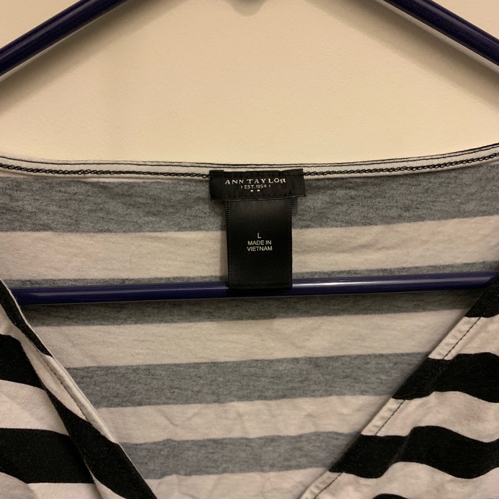 Black and white striped blouse